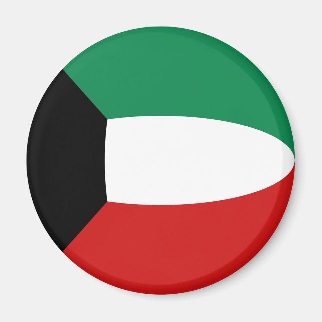 Imán de bandera de Kuwait ojo de pez (Frente)
