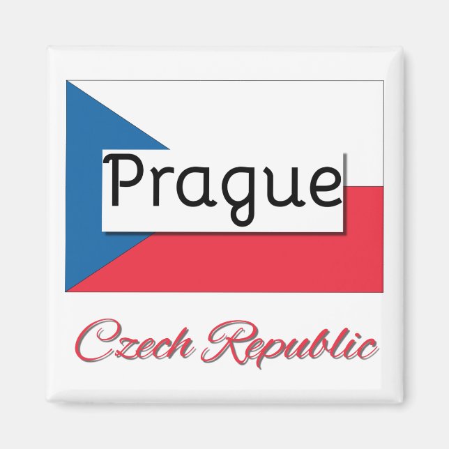 Imán de Bandera de la República Checa de Praga (Frente)