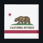 imán de bandera de la República de California<br><div class="desc">Imán de la República de California con oso y estrella. Símbolo de California</div>