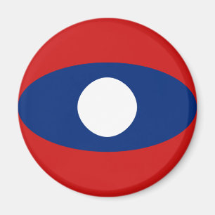 Imán de bandera de Laos ojo de pez