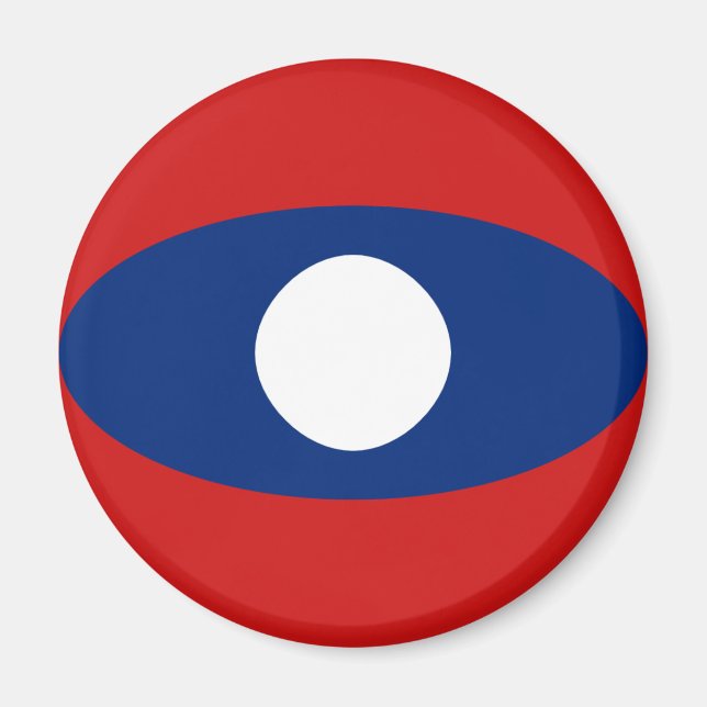 Imán de bandera de Laos ojo de pez (Frente)