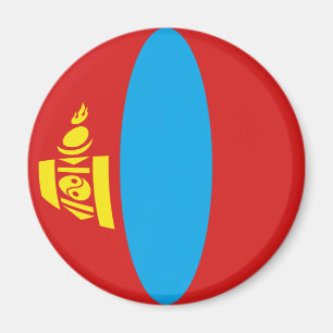 Imán de bandera de Mongolia ojo de pez