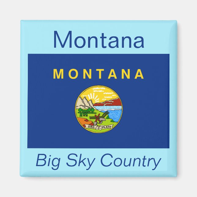 imán de bandera de Montana (Frente)