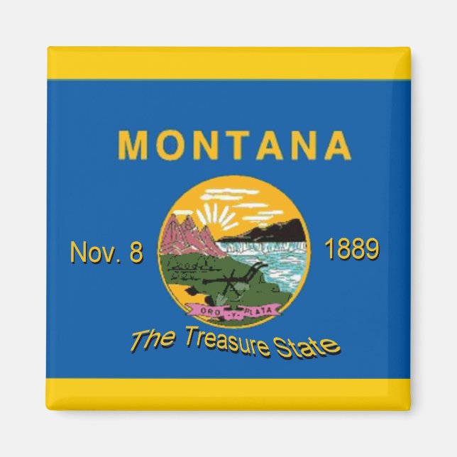 imán de bandera de Montana (Frente)