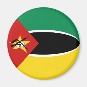 Imán de bandera de Mozambique con ojo de pez