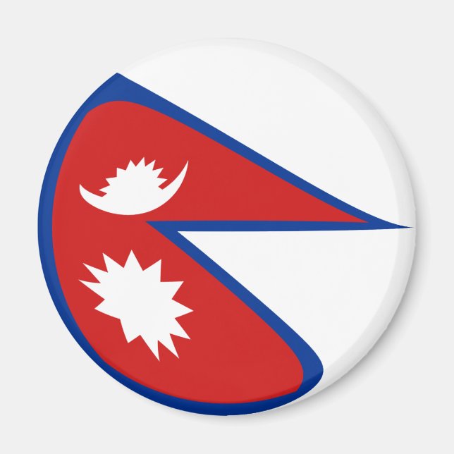 Imán de bandera de Nepal ojo de pez (Frente)