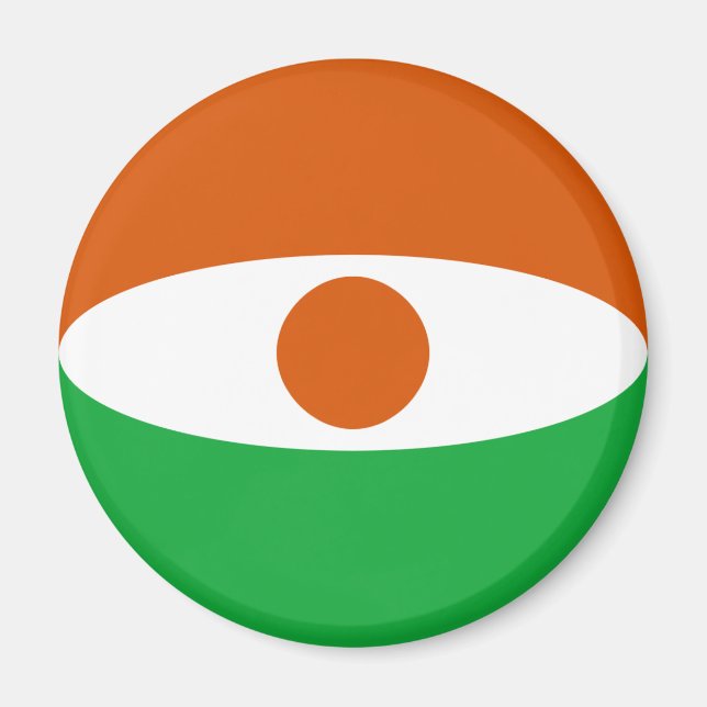 Imán de bandera de Niger con ojo de pez (Frente)