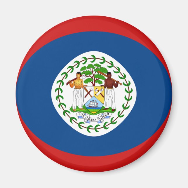 Imán de bandera de ojo de pez de Belice (Frente)