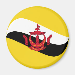 Imán de bandera de ojo de pez de Brunéi