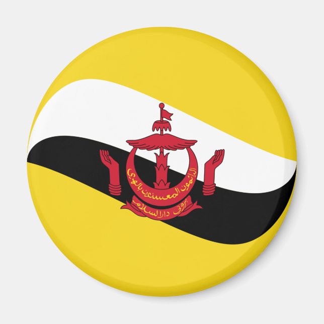 Imán de bandera de ojo de pez de Brunéi (Frente)