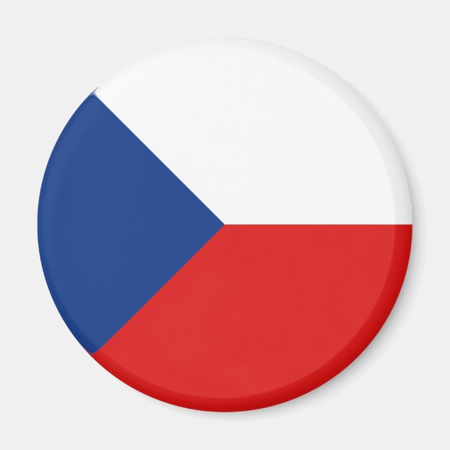 Imán de bandera de ojo de pez de Chequia (Frente)