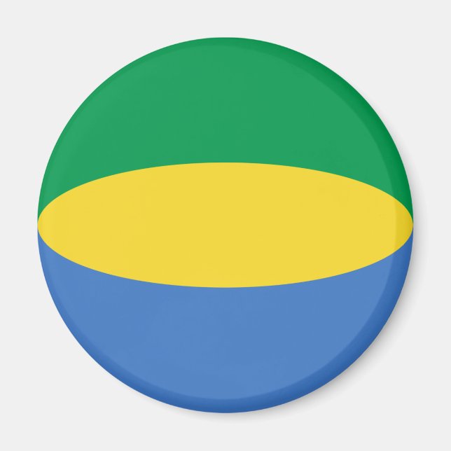 Imán de bandera de ojo de pez de Gabón (Frente)