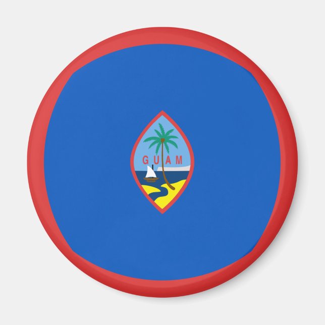 Imán de bandera de ojo de pez de Guam (Frente)