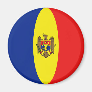 Imán de bandera de ojo de pez de Moldavia