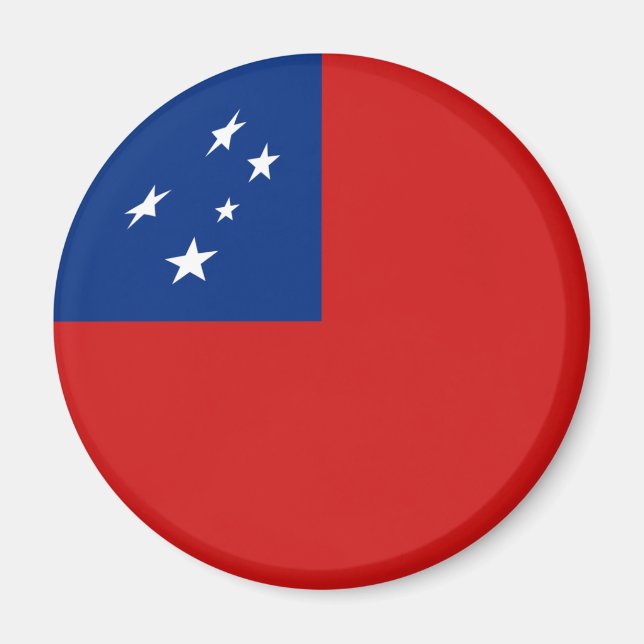 Imán de bandera de ojo de pez de Samoa (Frente)