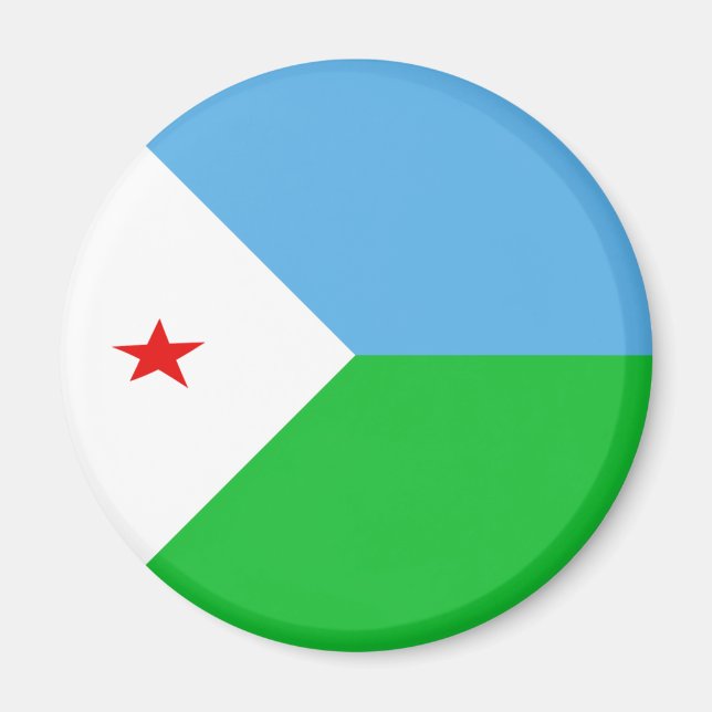 Imán de bandera de ojo de pez de Yibuti (Frente)