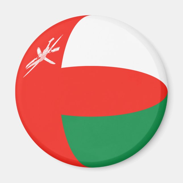Imán de bandera de Oman ojo de pez (Frente)