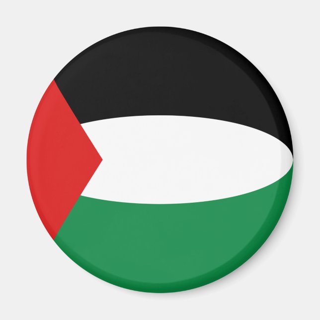 Imán de bandera de Palestina ojo de pez (Frente)