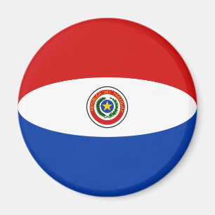 Imán de bandera de Paraguay con efecto ojo de pez