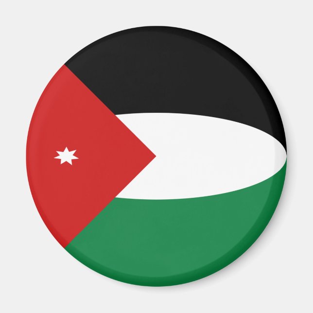 Imán de bandera de pez de ojo de Jordania (Frente)