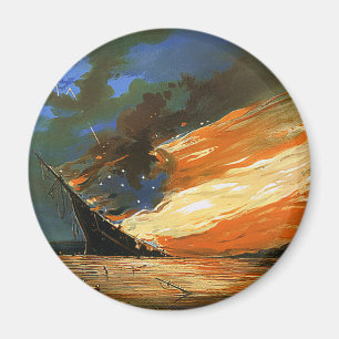 Imán de bandera de quemadura de abstracto de vinta