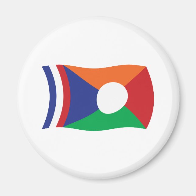 Imán de bandera de Reunión (Frente)
