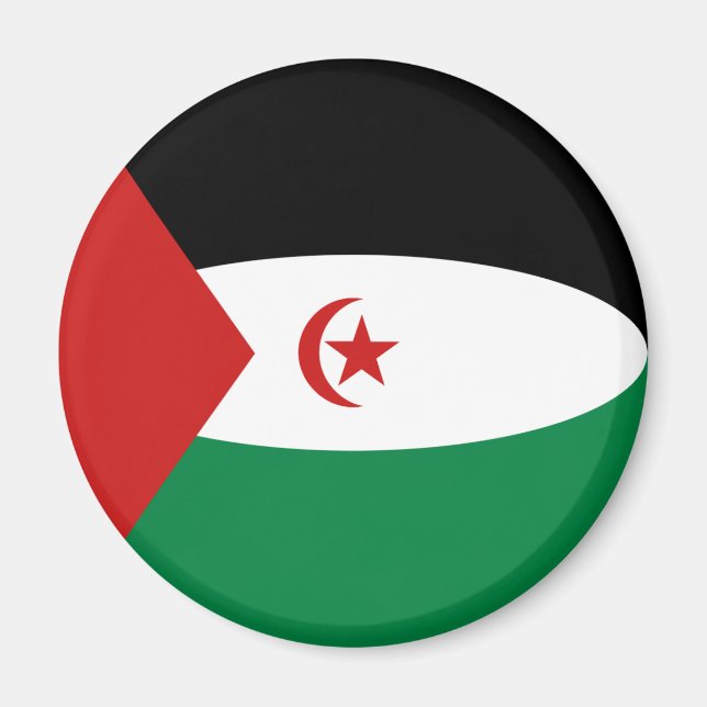 Imán de bandera de Sahara Occidental ojo de pez (Frente)