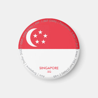 Imán de bandera de Singapur