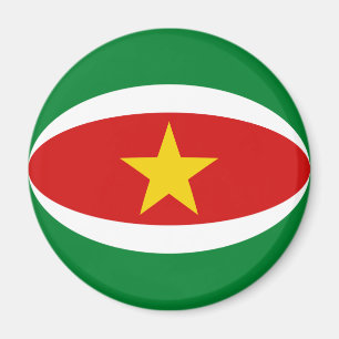 Imán de bandera de Surinam con ojo de pez