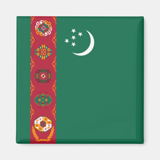 imán de bandera de Turkmenistán (Frente)