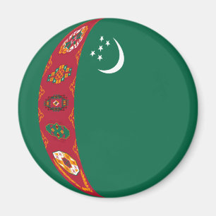 Imán de bandera de Turkmenistán ojo de pez