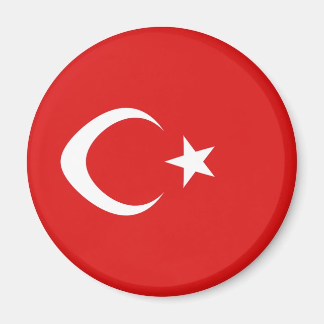 Imán de bandera de Turquía con ojo de pez (Frente)