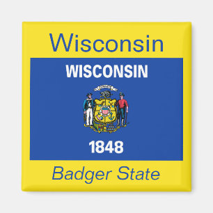 imán de bandera de Wisconsin
