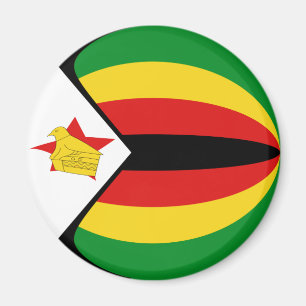 Imán de bandera de Zimbabwe con efecto ojo de pez