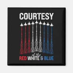 Imán De bandera estadounidense roja blanca y azul cazas