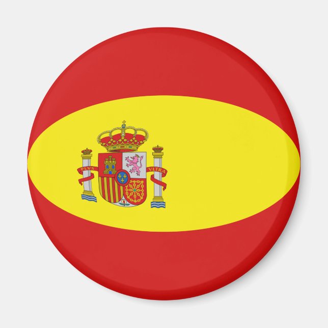 Imán de bandera Fisheye de España (Frente)