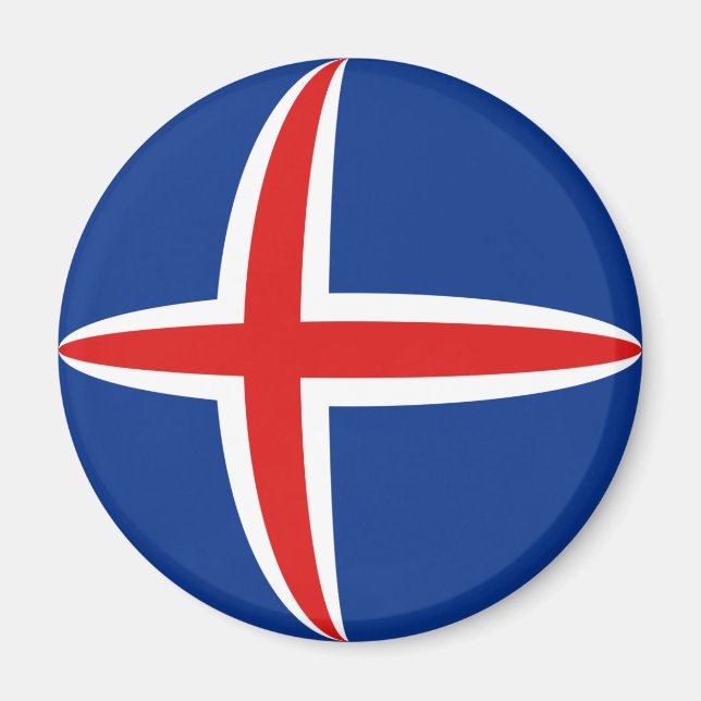 Imán de bandera Fisheye de Islandia (Frente)