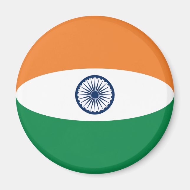 Imán de bandera Fisheye de la India (Frente)