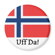 Imán de bandera noruega Uff Da