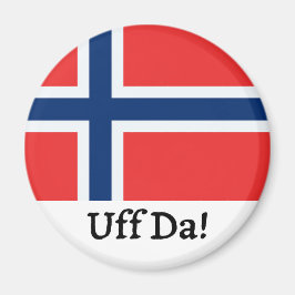 Imán de bandera noruega Uff Da