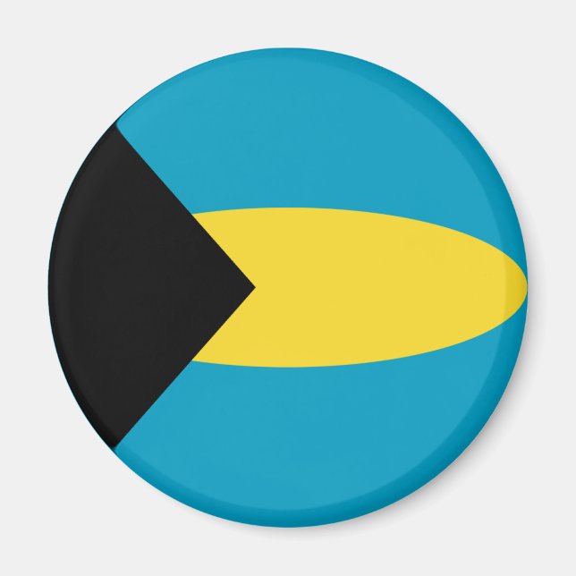 Imán de bandera ojo de pez de Bahamas (Frente)