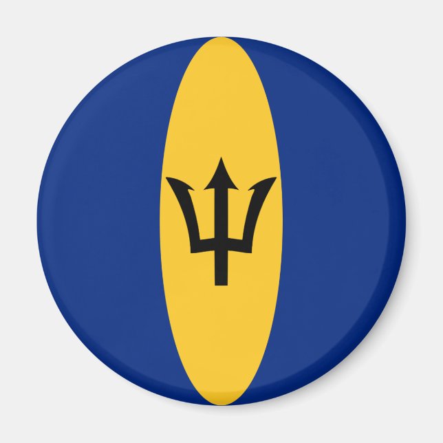 Imán de bandera ojo de pez de Barbados (Frente)