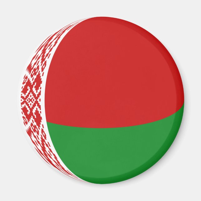 Imán de bandera ojo de pez de Bielorrusia (Frente)