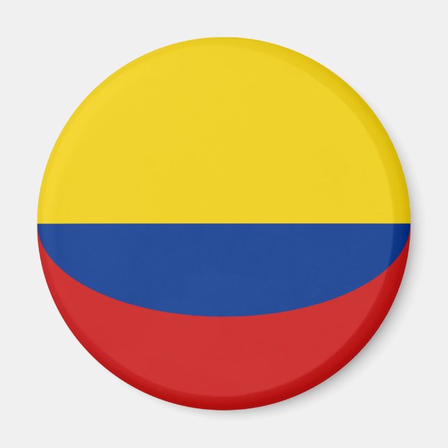 Imán de bandera ojo de pez de Colombia (Frente)