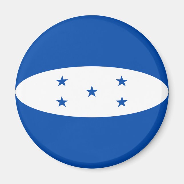 Imán de bandera ojo de pez de Honduras (Frente)