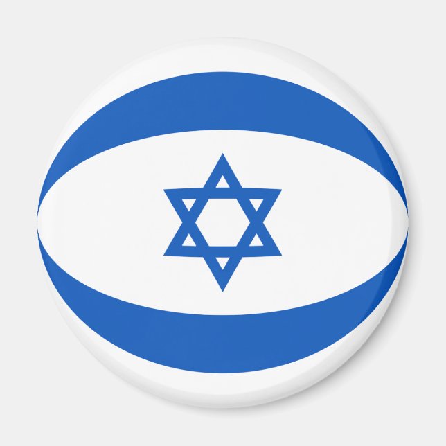 Imán de bandera ojo de pez de Israel (Frente)