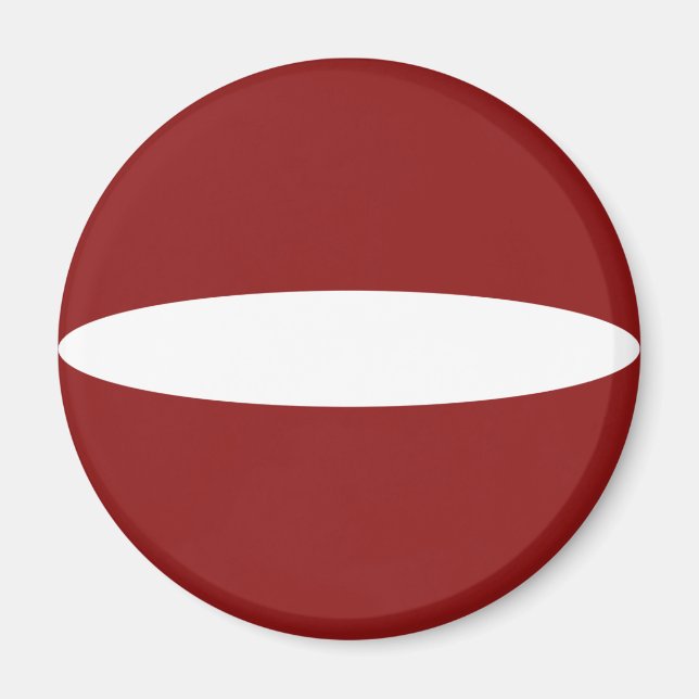 Imán de bandera ojo de pez de Letonia (Frente)