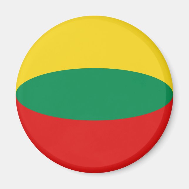 Imán de bandera ojo de pez de Lituania (Frente)