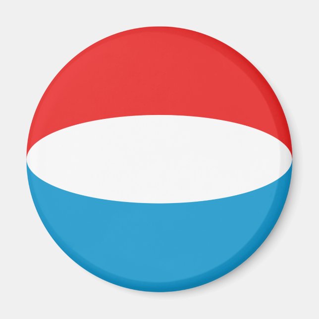 Imán de bandera ojo de pez de Luxemburgo (Frente)
