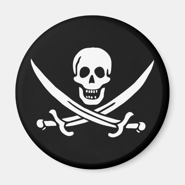 imán de bandera pirata de Jolly Roger (Frente)